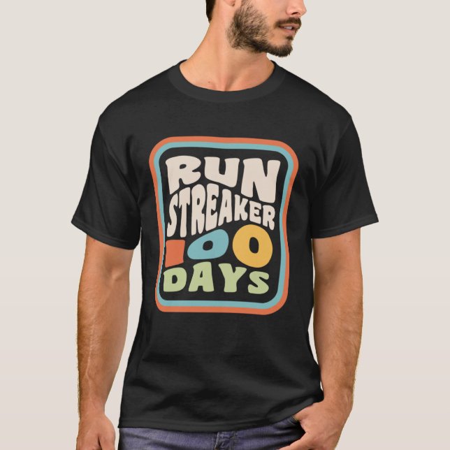 Springa Streak Springa Streaker 100 körningsdagar T Shirt (Framsida)