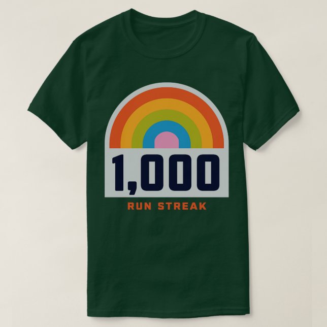 Springa Streak Springa Streaker 1 000 dagar med op T Shirt (Design framsida)