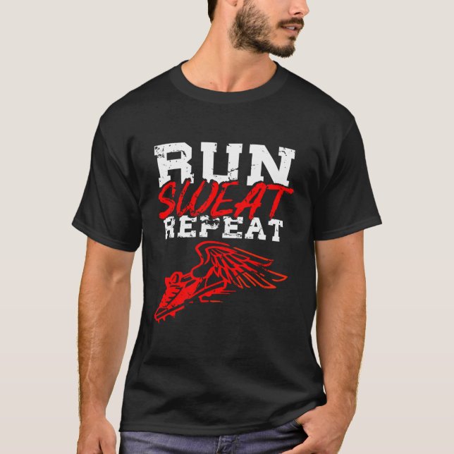 Springa Sweat Repeat Winging Sneaker Track and Fäl T Shirt (Framsida)
