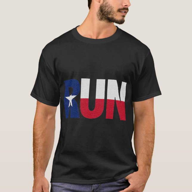 Springa Texas Pride Running Motivation Graphic T Shirt (Framsida)
