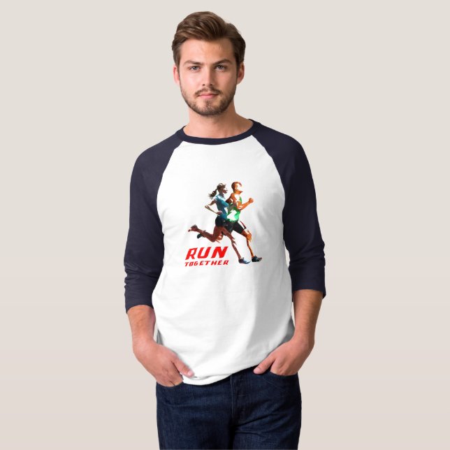 Springa tillsammans | Manar 3/4 Sleeve Raglan T Shirt (Hel framsida)