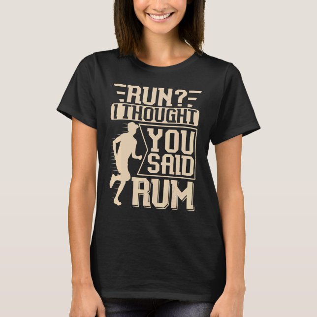 Springa trodde jag att du sa Rum Marathon och löpt T Shirt (Framsida)