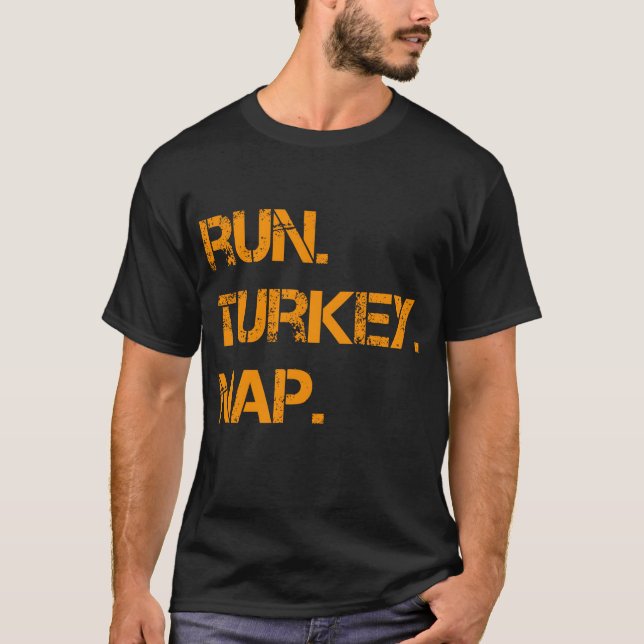 Springa Turkiet Nap-Thanksgiving,Lönt Turkiet Trot T Shirt (Framsida)