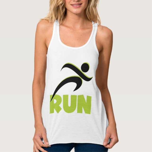 SPRINGA Vår Grönt Fitness Running Linne Med Racerback (Framsida)