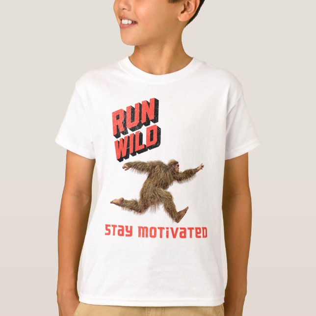 Springa Vilt Bigfoot Fitness Motivation T Shirt (Framsida)