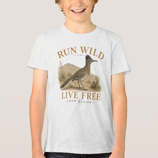 Springa Vilt Lev Fri New Mexico T Shirt (Framsida)