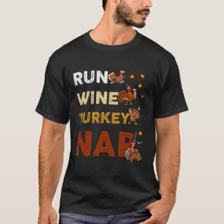 Springa Vin Turkiet Nap Långärmad Funny Thanksgiv T Shirt