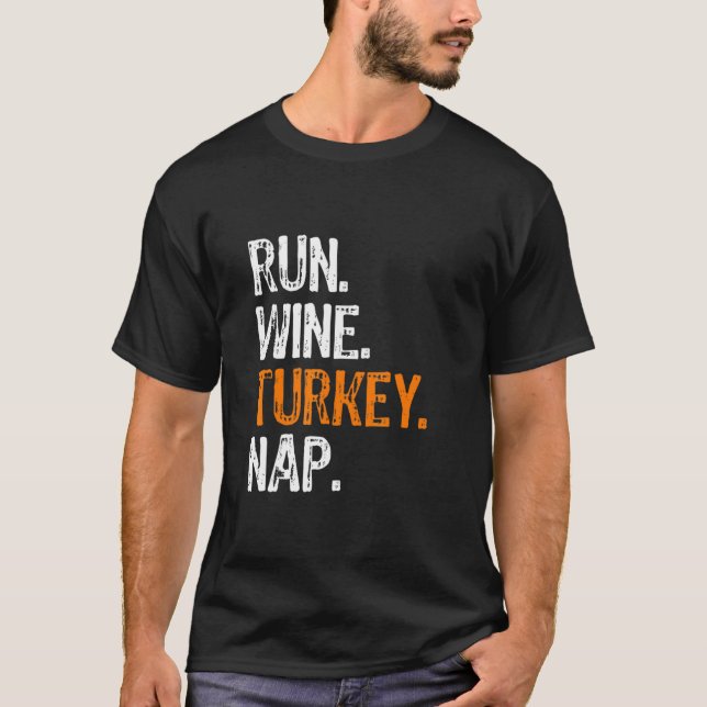 Springa Vin Turkiet Nap Running Thanksgiving Sprin T Shirt (Framsida)