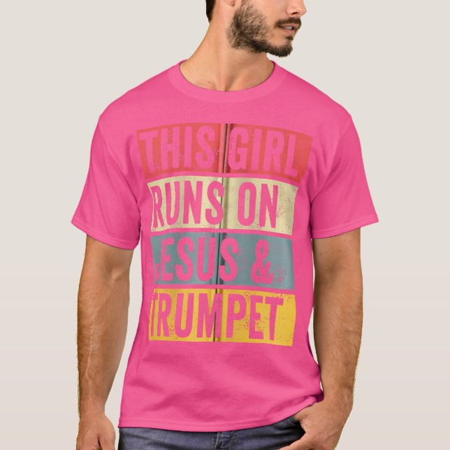 Springan på Jesus och Trumpet Tshirt Marchin T Shirt (Framsida)