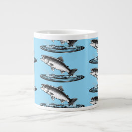 springande atlantlax fisk jumbo mugg