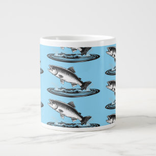 springande atlantlax fisk jumbo mugg