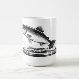 springande atlantlax fisk kaffemugg