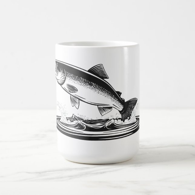 springande atlantlax fisk kaffemugg (Center)