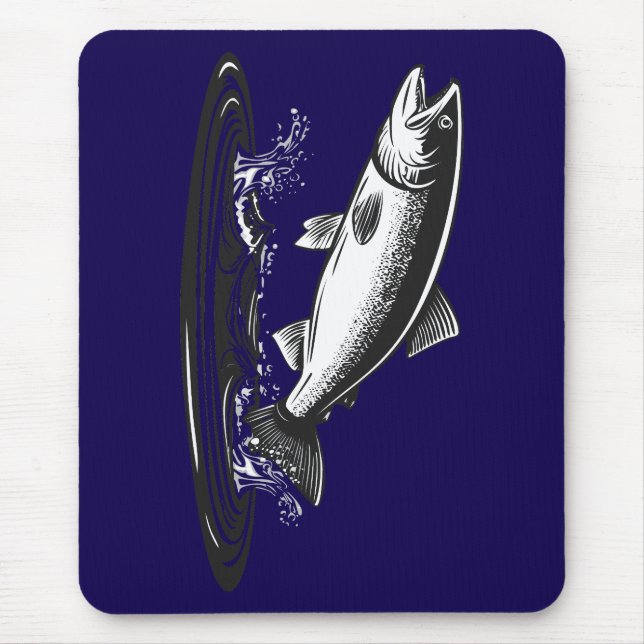 springande atlantlax fisk musmatta (Framsidan)
