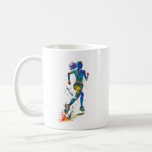 Springande kvinna kaffemugg (Vänster)