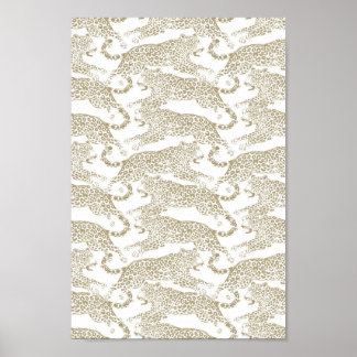 Springande och överlevande majestätiska leoparder poster