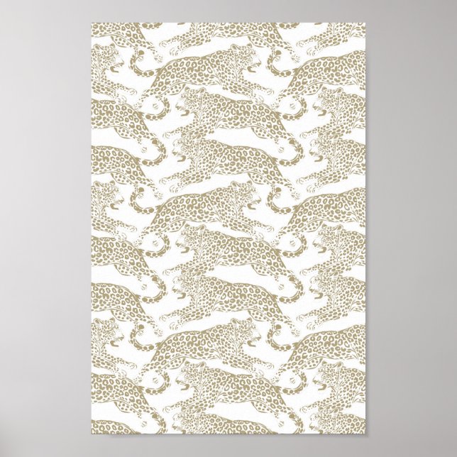 Springande och överlevande majestätiska leoparder  poster (Framsidan)