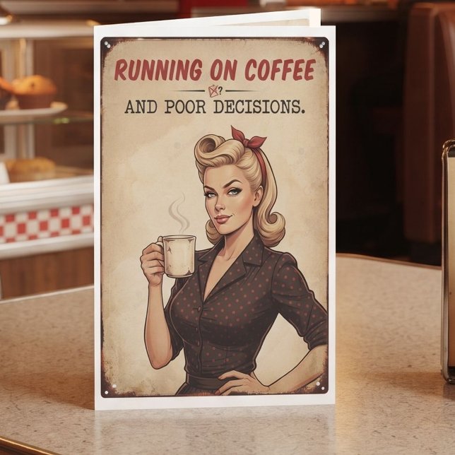 Springar på kaffe och dåliga beslut | Humor Kort (Skapare uppladdad)