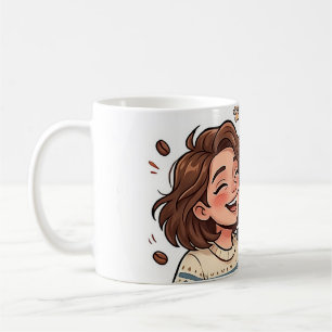 Springar På Kaffe Och Franska Bulldog-Kysar Kaffemugg