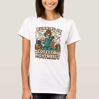 Springar på kaffe och mardrömmar Rolig Halloween-s T Shirt