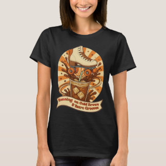 Springar på kalla bryggor och retro grooves t shirt