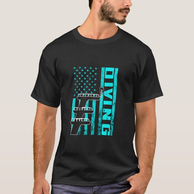 Springboard Diving USA America Springboard Diver W T Shirt (Framsida)
