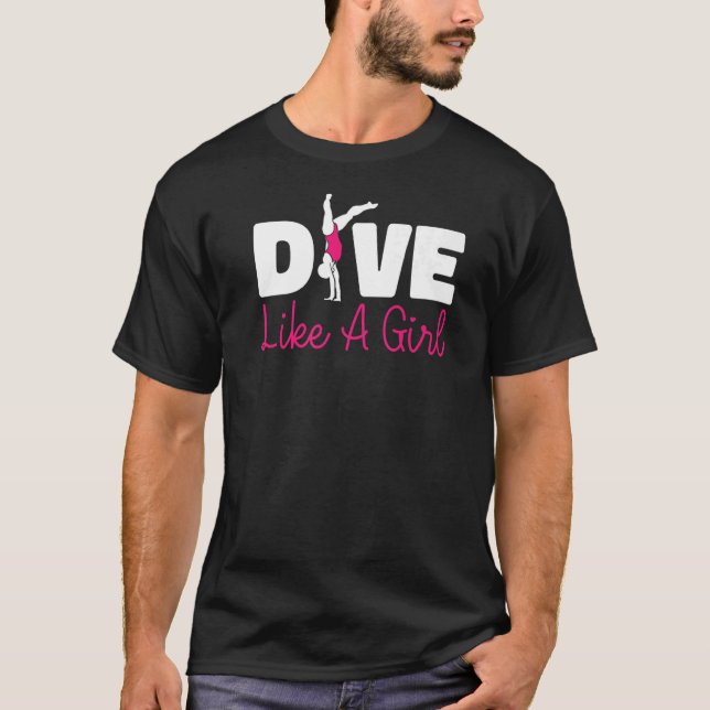 Springboard dykplattformsdykare som en gir t shirt (Framsida)