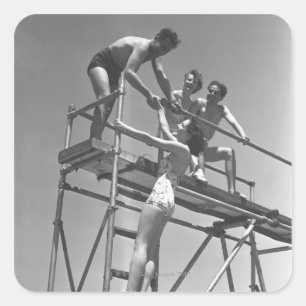Springboard Fyrkantigt Klistermärke