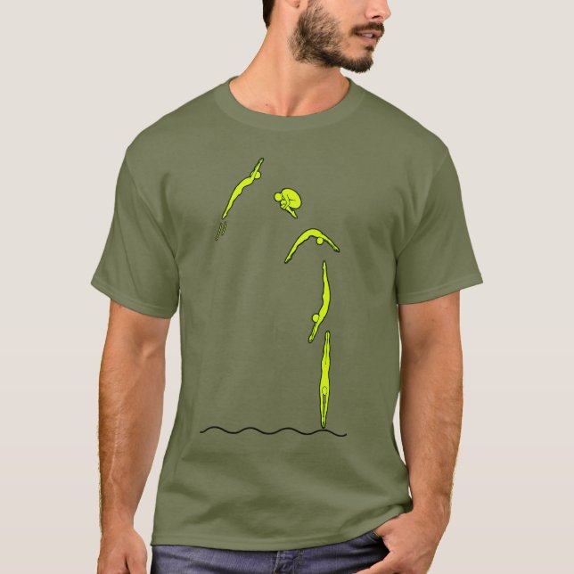 SpringBoard, Högt Hopp Och Simning T Shirt (Framsida)