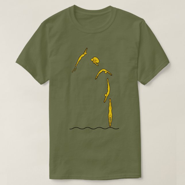 SpringBoard, Högt Hopp Och Simning T Shirt (Design framsida)