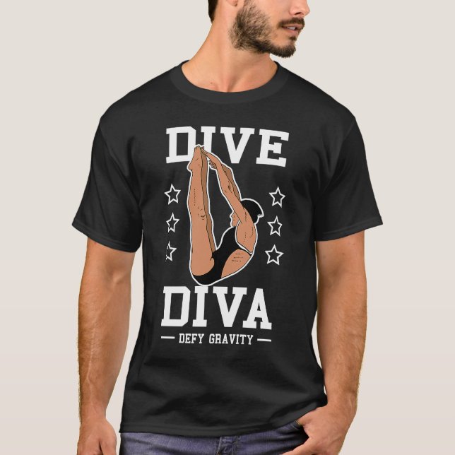 Springboard Platform Diver Womens Diving Dive Div T Shirt (Framsida)