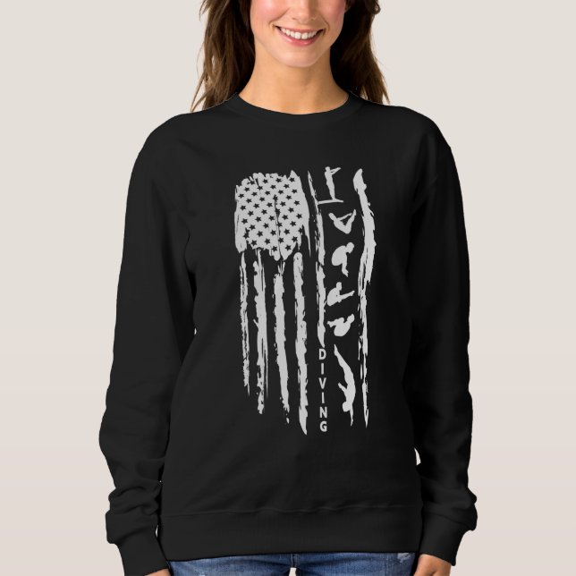Springboard & Platform diving American flag aquati T Shirt (Framsida)