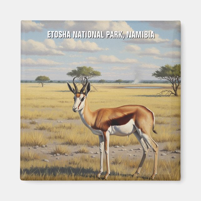 Springbock Etosha nationalpark Namibia Resa Magnet (Framsidan)