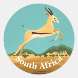 Springbock i Sydafrika Runt Klistermärke
