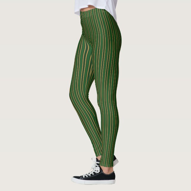 Springbok grönt och guld candy rand leggings (Vänster)