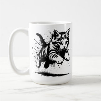Springendes kleines Kätzchen Kaffemugg
