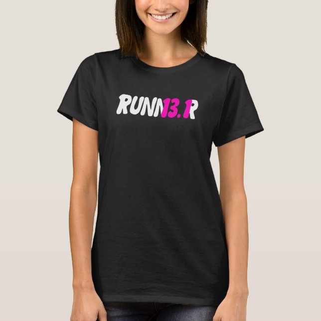 Springer 13 1 miles Marathoner Wom i Springa T Shirt (Framsida)