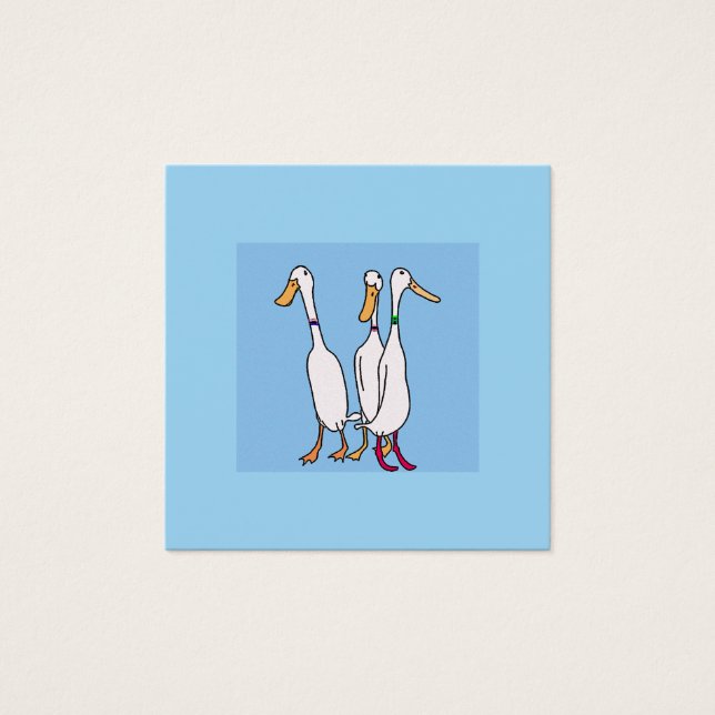 Springer ankor Söt tecknad ankor Fyrkantigt Visitkort (Framsida)