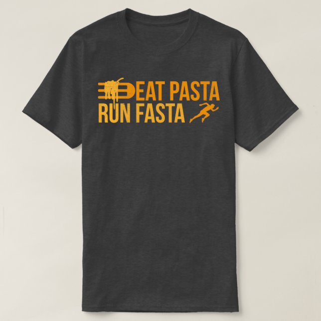 Springer Eat Pasta Springa Fasta Joggare Funny Gif T Shirt (Design framsida)