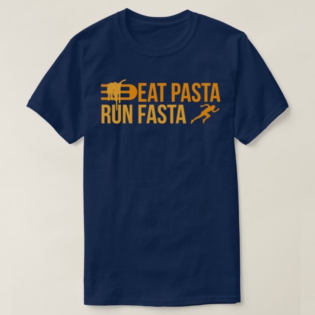 Springer Eat Pasta Springa Fasta Joggare Funny Gif T Shirt (Design framsida)