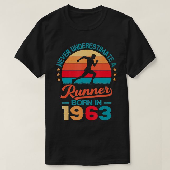 Springer född 1963 60:e födelsedagen under 60 år t shirt (Design framsida)