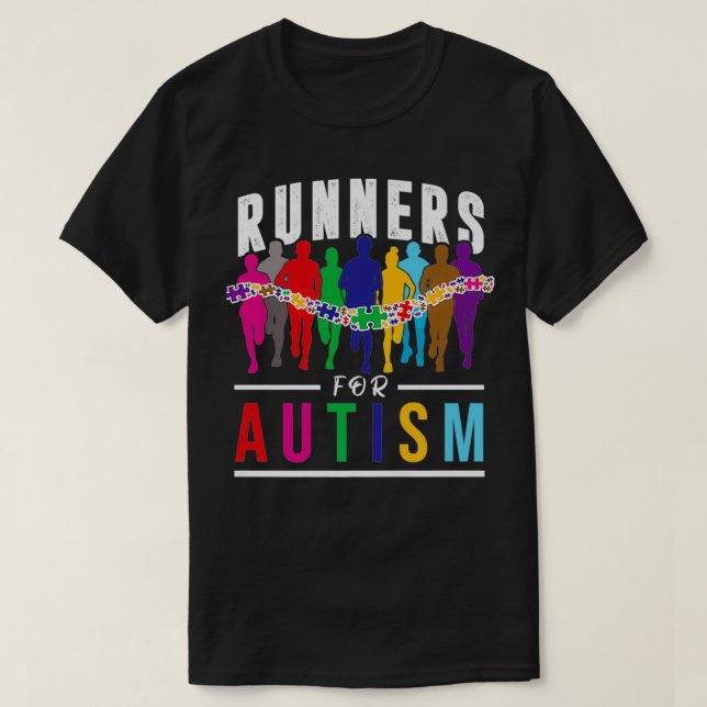 Springer för autism - medvetandegörande av Springa T Shirt (Design framsida)