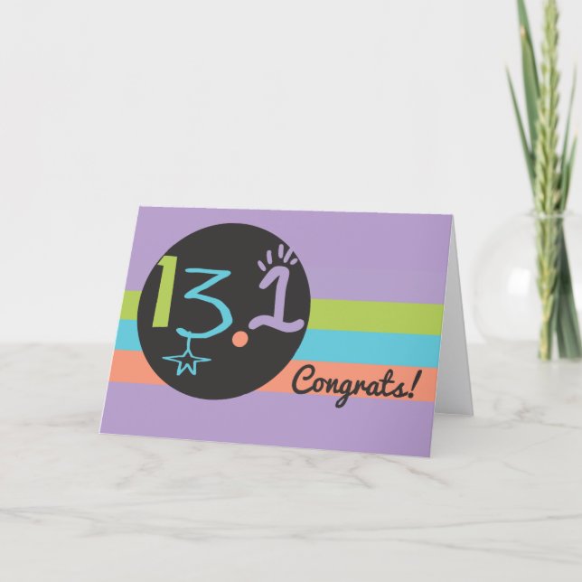 Springer Gratulerar eklektisk 13.1 Marathon Kort (Framsida)