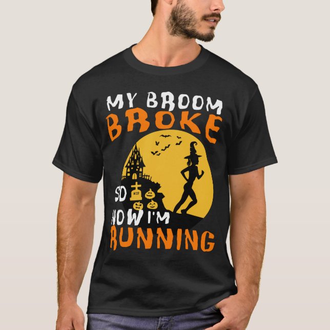 Springer Halloween 5 5 k halv Marathon Running Gif T Shirt (Framsida)