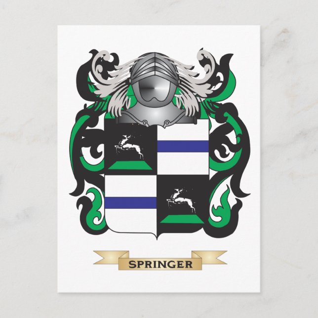 Springer Jackar om Arm (Family Crest) Vykort (Framsida)