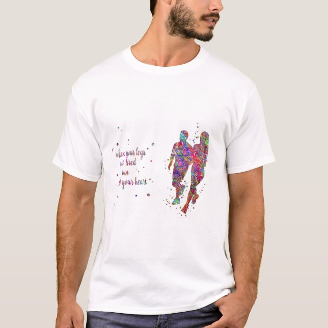 Springer kopplar ihop, den rinnande kvinnan och t shirt (Framsida)