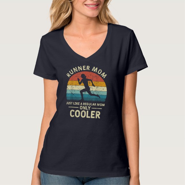 Springer Mamma Funny Marathon Running Jogger Mammo T Shirt (Framsida)