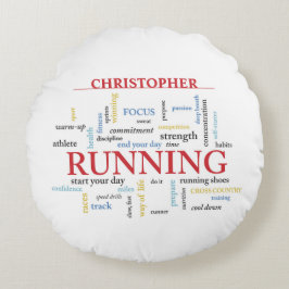 Springer med Ord Personlig Rund Kudde