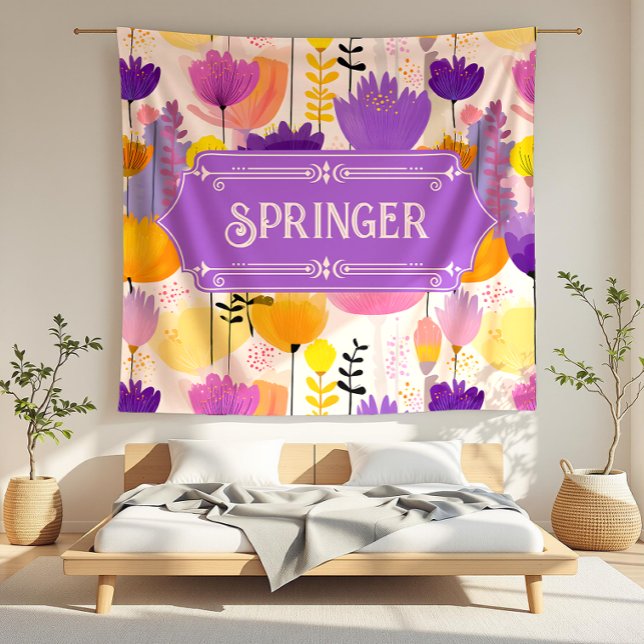 Springer Modern Blommigt Fleecefilt (detail)
