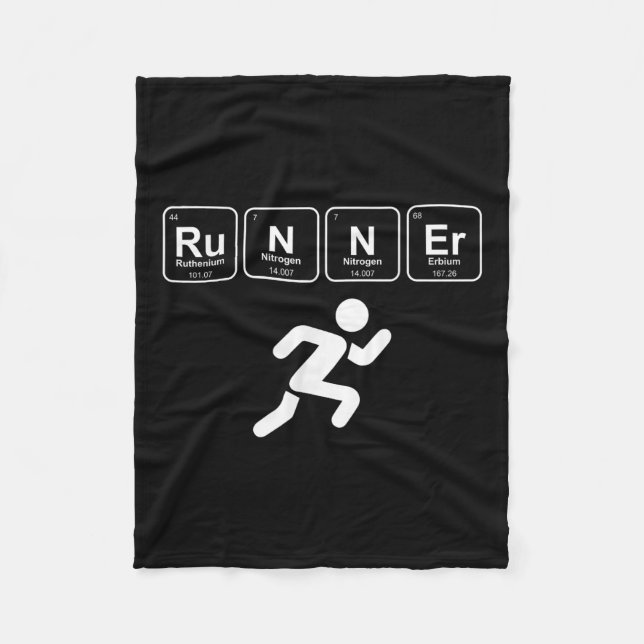 Springer Periodic Bord Funny Running Marathon Älsk Fleecefilt (Framsidan)
